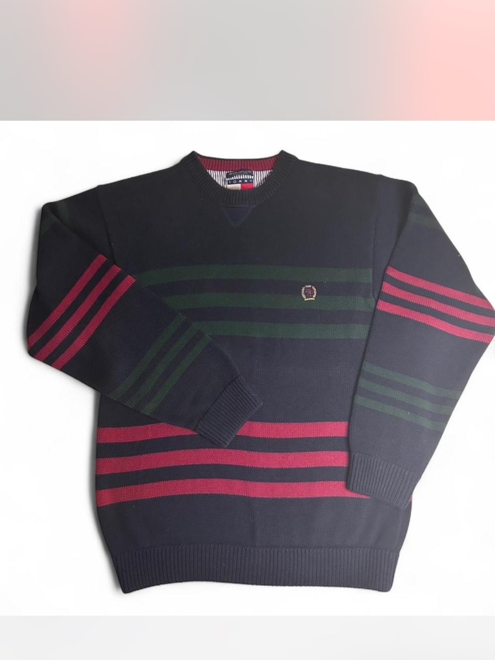 Y2k Vintage Tommy Hilfiger classic cotton Crewneck Sweater L Blue